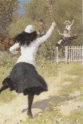 Percy tarrant She gave a Sort of Shout and ran towards  us (mk37) china oil painting reproduction